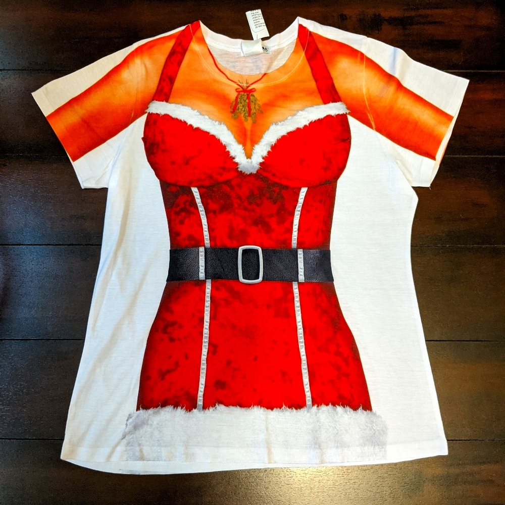 Soft T-Shirt Sexy Santa Helper Blouse Xl